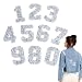 Mimeile Number Iron on Patches Rhinestone Heat Transfer Stickers 09 Craft DIY Decals Silver Gift Bling Appliques for Clothes Bags Hats Pants Backpack Decoration - Image 2