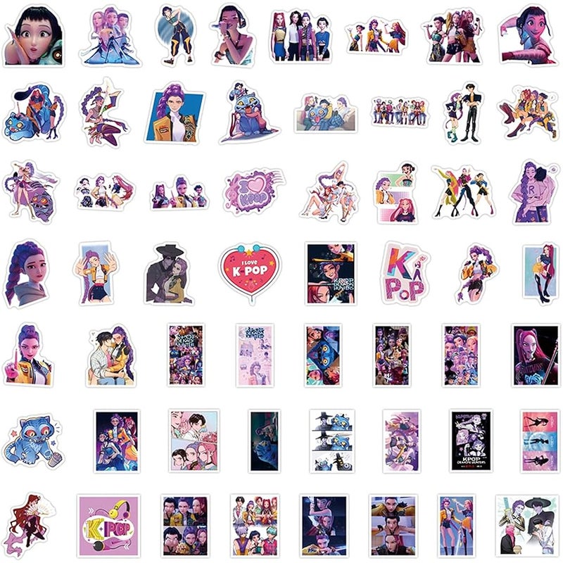 BERFLYTER 110Pcs Demon Hunters Waterproof Stickers for Water Bottle Cup Laptop Bike Skateboard Luggage Box Vinyl Graffiti Patches BR - Image 5