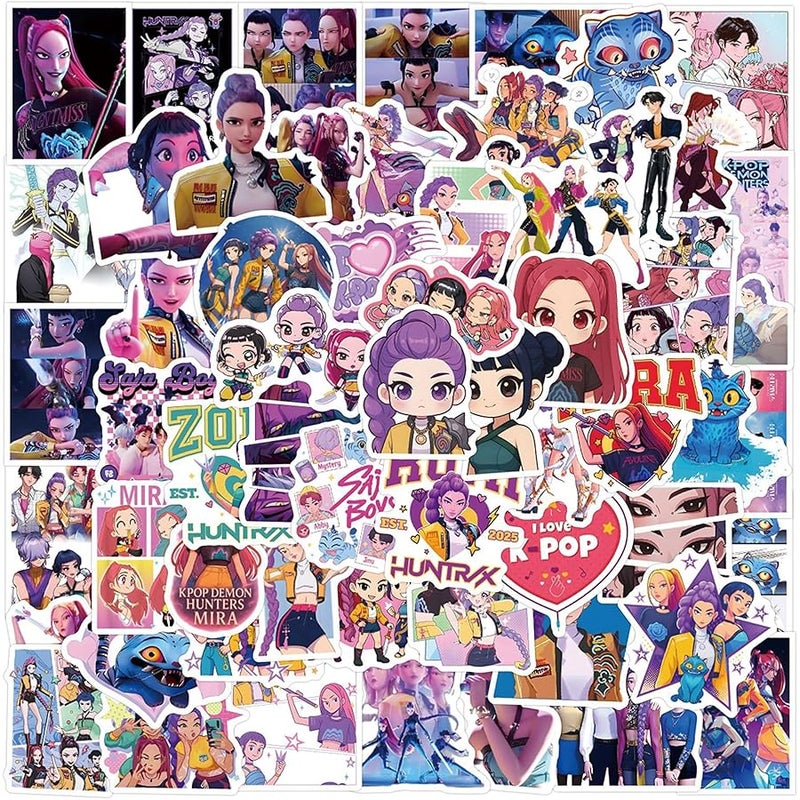 BERFLYTER 110Pcs Demon Hunters Waterproof Stickers for Water Bottle Cup Laptop Bike Skateboard Luggage Box Vinyl Graffiti Patches BR - Image 4