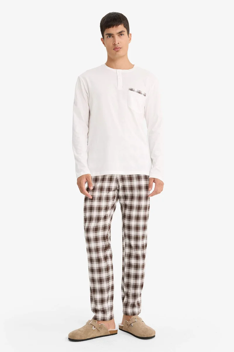 Regular Fit Top Long Bottom 2 Piece Pyjama Set