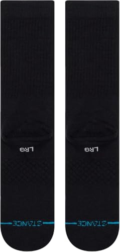 Stance Icon Crew Socks 3-Pack, Cotton Blend Medium Cushioning Arch Support, Black, Large - Image 4