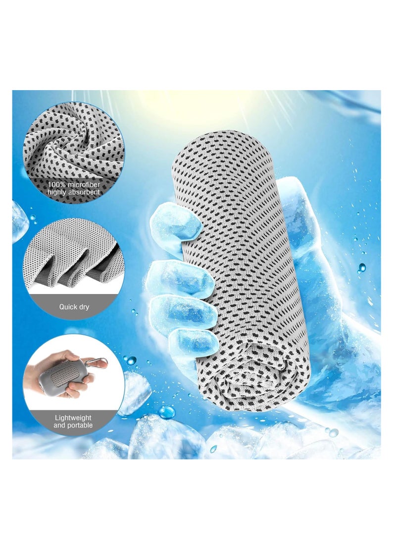 Cuken 90cm x 30cm Cooling Gym Towel for Neck and Face, Breathable and Sweat Chilly Towel with Silicone Portable Storage Box  - Image 4
