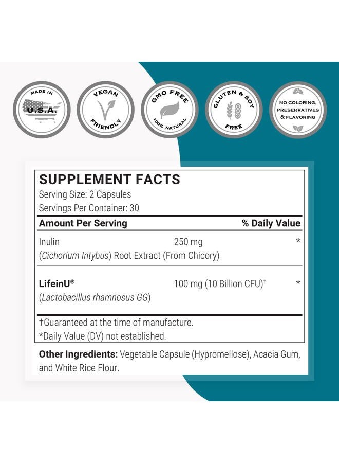 SuperSmart Lactobacillus Rhamnosus GG 100 mg Per Day 10 Billion CFU - Probiotic Strain Supplement - Supports Healthy Intestinal & l Flora | Non-GMO & Gluten Free - 60 DR Capsules - Image 3