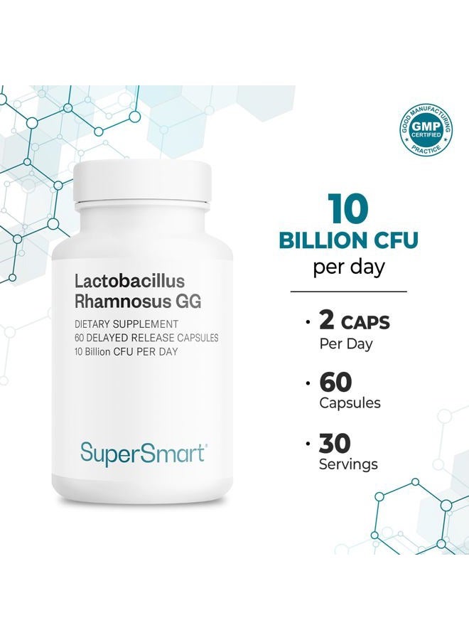 SuperSmart Lactobacillus Rhamnosus GG 100 mg Per Day 10 Billion CFU - Probiotic Strain Supplement - Supports Healthy Intestinal & l Flora | Non-GMO & Gluten Free - 60 DR Capsules - Image 4