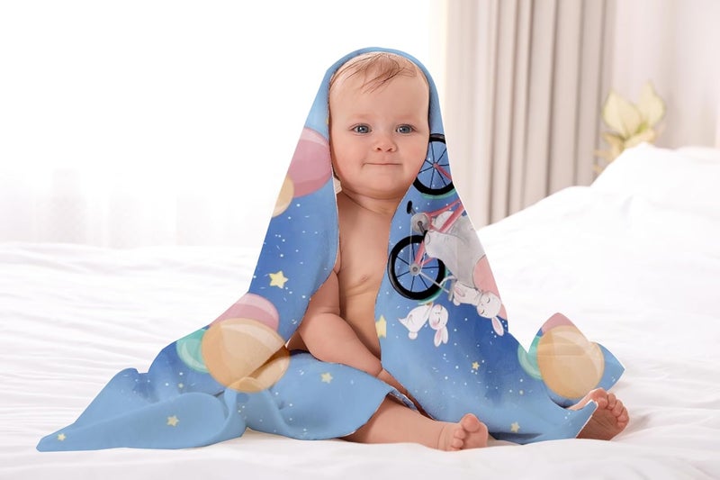 NEW COMERS® 100% Cotton Muslin 4 Layered Baby Bath Towel for New Born, Quick Absorbent, Wash Cloth Premium Soft Towels for Kids-Toddlers-Infants-Babies- 65X110 cm- TWL_05 - Image 2