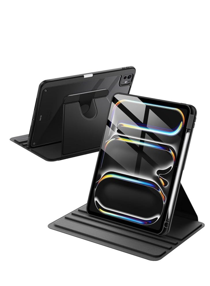 حافظة دوارة لجهاز iPad Pro مقاس 13 بوصة M4 (2024) مع حامل قلم، غطاء واقٍ قابل للدوران 360 درجة، ظهر شفاف، إيقاظ/سكون تلقائي - Image 1