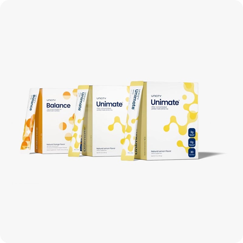 Unicity Feel Great System, Feel Great Pack with Balance Natural Orange and Natural Lemon (30-day supply)