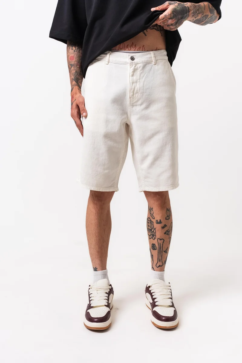 RESPIRE Men's Garment Dyed Shorts Ecru