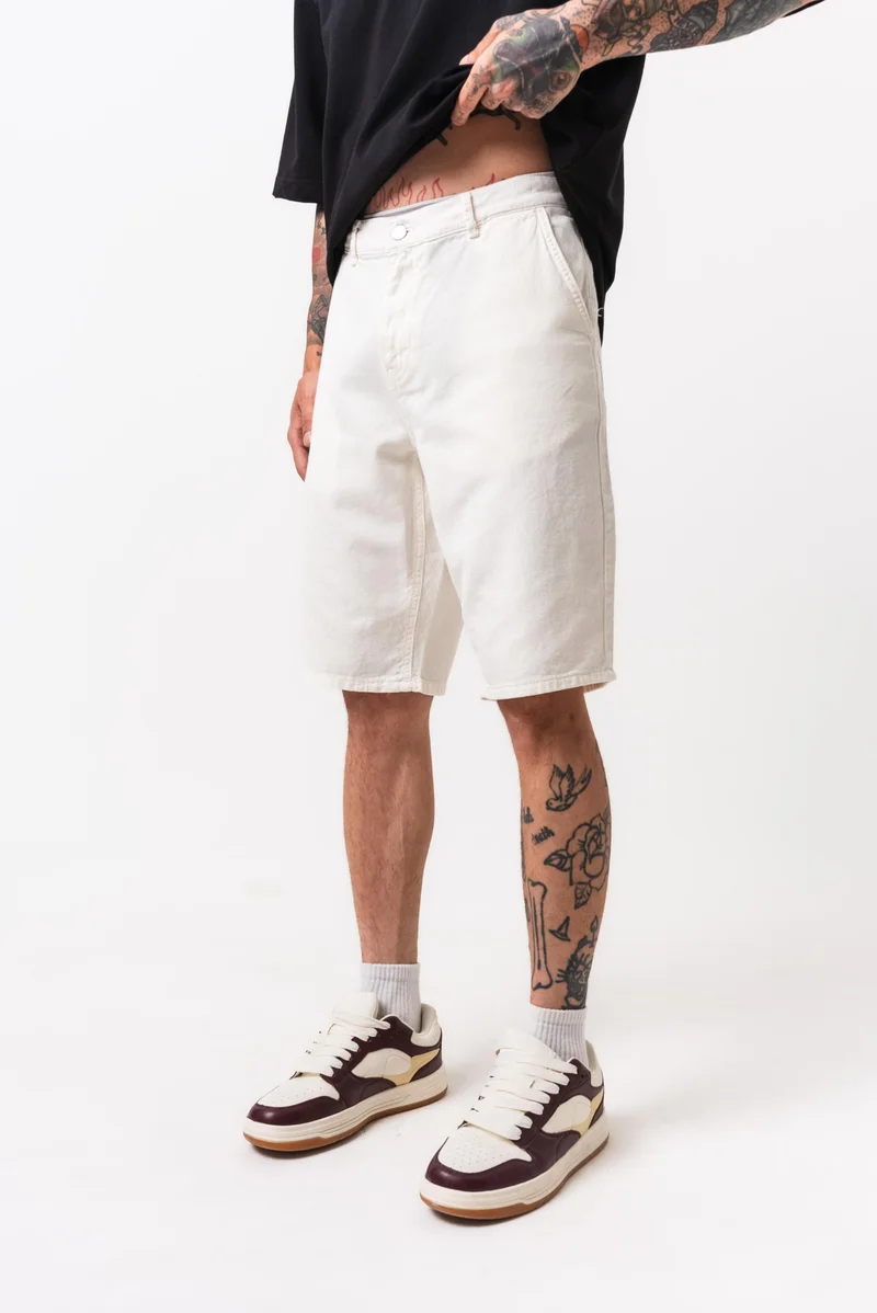 RESPIRE Men's Garment Dyed Shorts Ecru