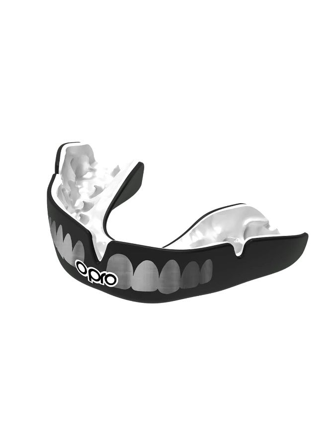 OPRO INSTANT CUSTOM FIT TEETH BLACK/SILVER/WHITE ADULT - Image 1