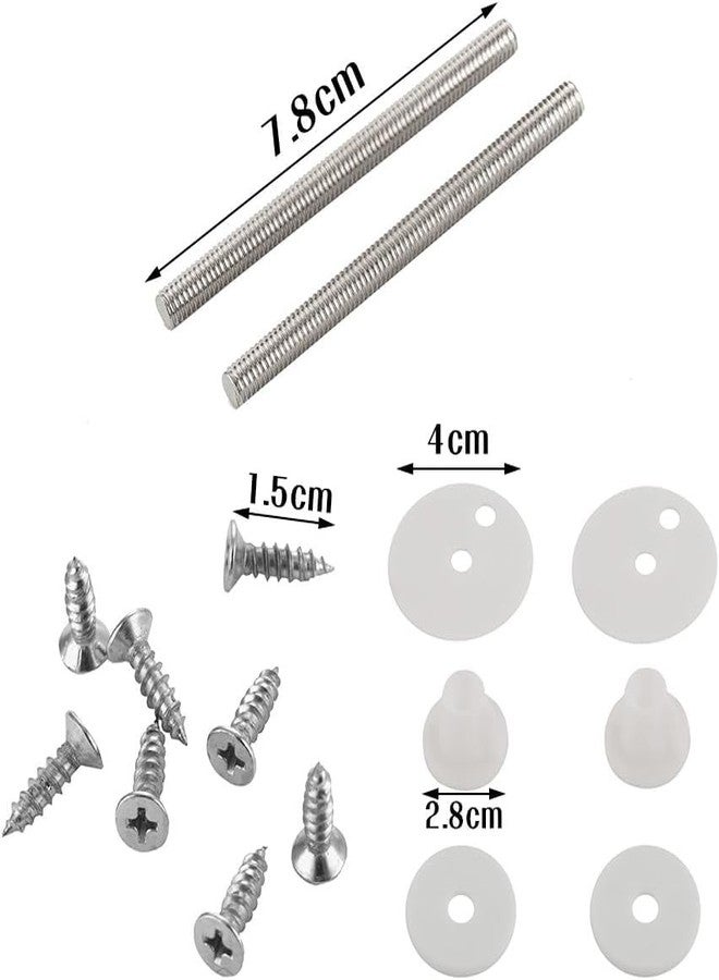 Cokritsm Toilet Seat Hinge Replacement with Bolts Screw and Nuts, Zinc Alloy Replacement Parts-Adjustable Toilet Seat - Image 4