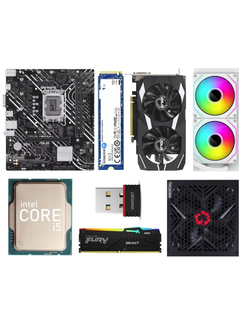 GAMEON Gaming PC Bundle | Intel Core i5-12400F | RTX 3050 6GB | 16GB DDR5 RAM | 1TB NVMe SSD | 27″ 180Hz IPS Monitor | 240mm Liquid Cooler | H610M DDR5 | 650W PSU | Wi-Fi | 1YR Warranty - Image 5