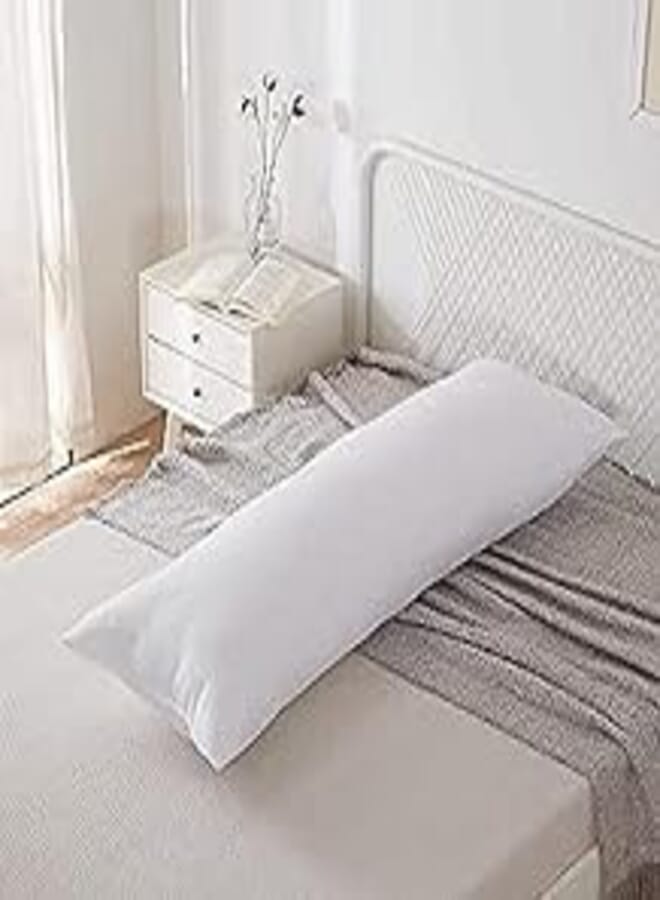 Plain Cotton Pillow Case 50*100 cm - White