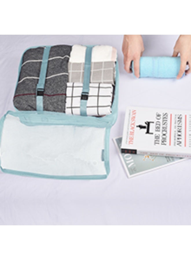 مجموعة منظمات حقائب السفر من باك كيوبز مع حقيبة أدوات الزينة، 7 قطع، أزرق فاتح، مقاس واحد - Image 3