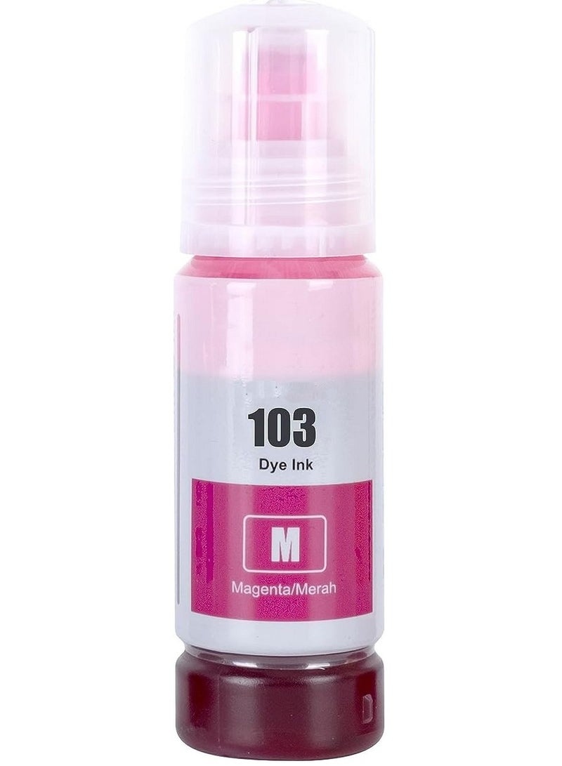 103 Ink Bottle 103 Ink C13T00S64A for L1200 Series L1210 L1250 L3100 Series L3110 L3111 L3116 L3150 L3151 (1 x 103 Magenta, 70 ml)  - Image 1