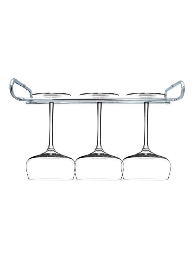 eastbao Wine Glass Rack Under Cabinet Shelf Glasses Holder With Drying Stemware Rack Under Counter Wine Glass Holder Metal Hanger Hanging Rack for Bar and Kitchen (silver 4 set) - Image 4