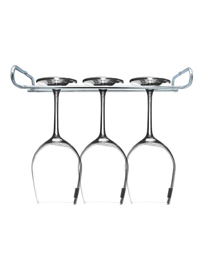 eastbao Wine Glass Rack Under Cabinet Shelf Glasses Holder With Drying Stemware Rack Under Counter Wine Glass Holder Metal Hanger Hanging Rack for Bar and Kitchen (silver 4 set) - Image 2