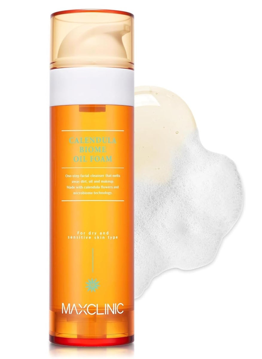 maxclinic KBeauty Calendula Biome Oil to Foam  AllinOne Korean Face Wash Oil Based Foaming Facial Cleanser  Hydrating Moisturizing  Soothing Makeup Deep Cleansing Oil for All Skin Types 388 fl oz 