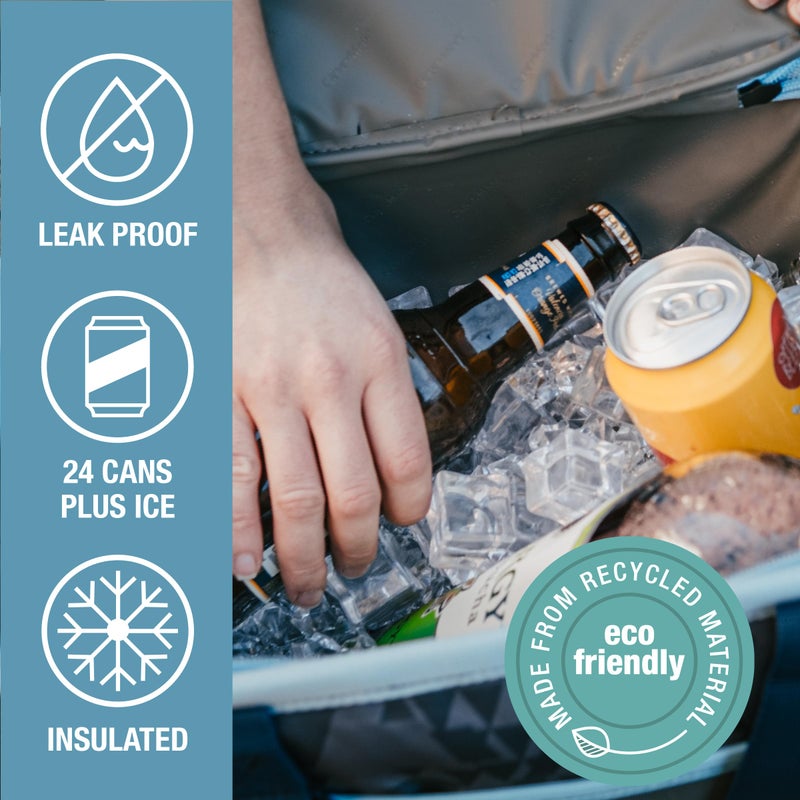 CleverMade Collapsible Insulated Cooler Bag â€“ 24 Can Leakproof Soft Cooler for Beach, Travel, Car â€“ Shoulder Strap, Bottle Opener â€“ Desert Camo - Image 3