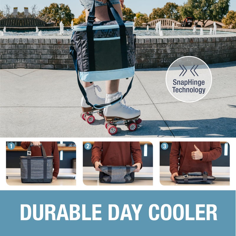 CleverMade Collapsible Insulated Cooler Bag â€“ 24 Can Leakproof Soft Cooler for Beach, Travel, Car â€“ Shoulder Strap, Bottle Opener â€“ Desert Camo - Image 4