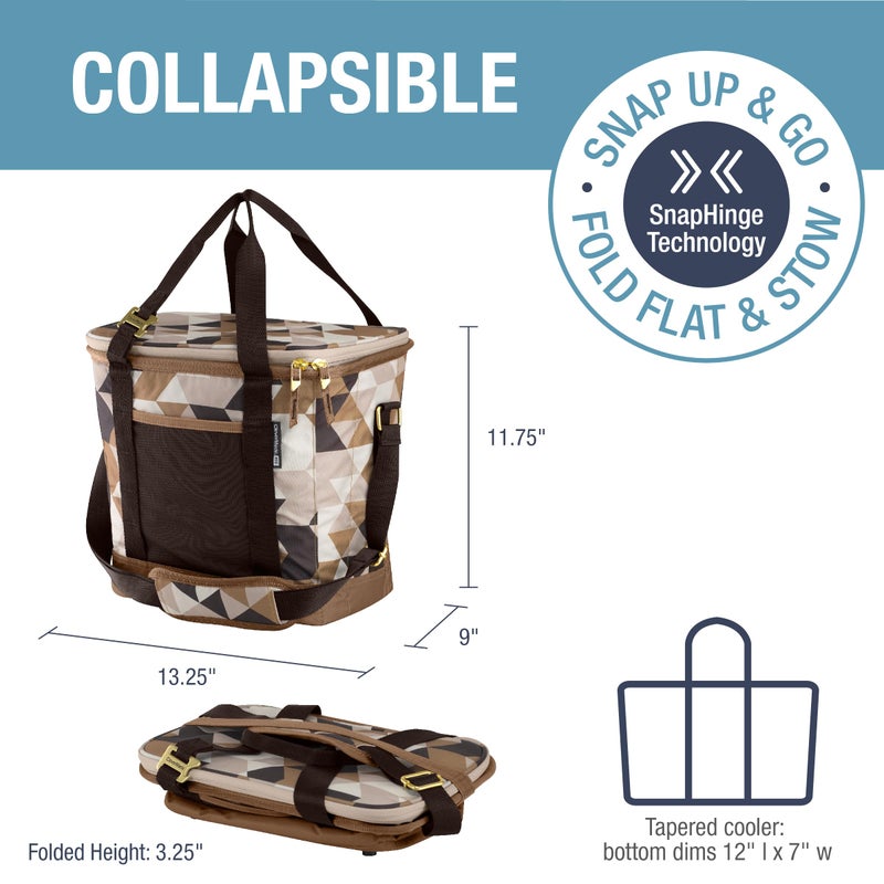 CleverMade Collapsible Insulated Cooler Bag â€“ 24 Can Leakproof Soft Cooler for Beach, Travel, Car â€“ Shoulder Strap, Bottle Opener â€“ Desert Camo - Image 2