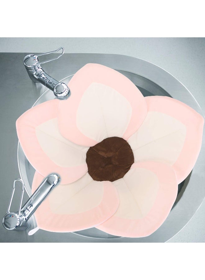 Sundee Baby Bath - Flower Baby Bath Pad Infant Bathtub Mat for Bathtub Tub Sink (Whitepink) - Image 4