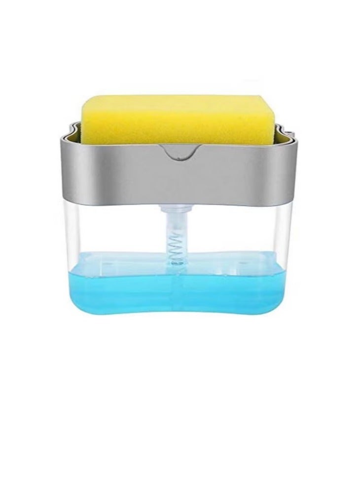 Generic 2-In-1 Soap Pump Dispenser And Sponge Holder For Kitchen Assorted (Includes 1 FREE Sponge)  - Image 1