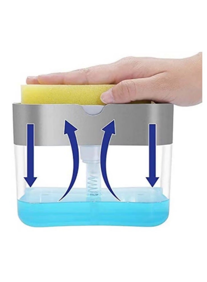 Generic 2-In-1 Soap Pump Dispenser And Sponge Holder For Kitchen Assorted (Includes 1 FREE Sponge)  - Image 3