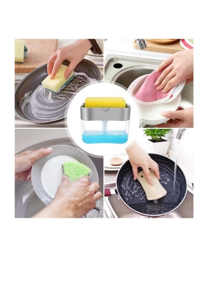Generic 2-In-1 Soap Pump Dispenser And Sponge Holder For Kitchen Assorted (Includes 1 FREE Sponge)  - Image 2
