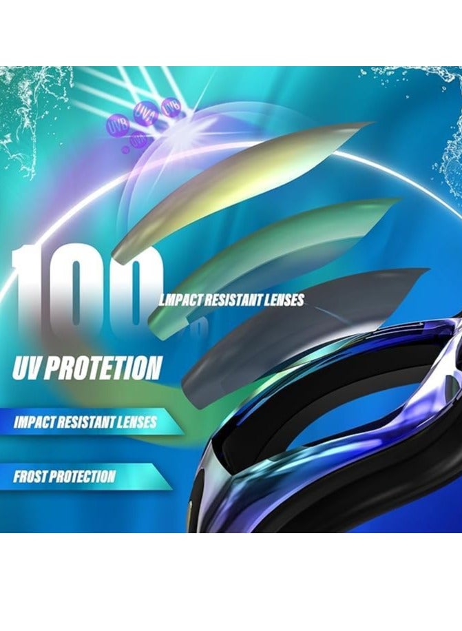 VUCATIN Swim Goggles Swim Cap Anti Fog Swimming Goggles with Clear Lens No Leak UV Protection with Earplugs (White) - Image 3