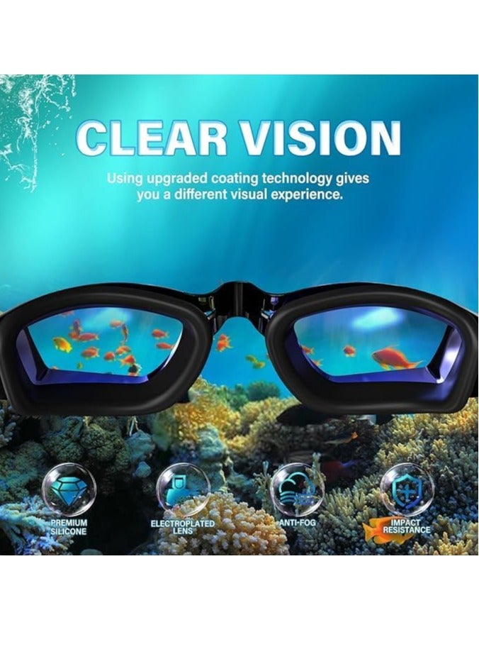 VUCATIN Swim Goggles Swim Cap Anti Fog Swimming Goggles with Clear Lens No Leak UV Protection with Earplugs (White) - Image 4