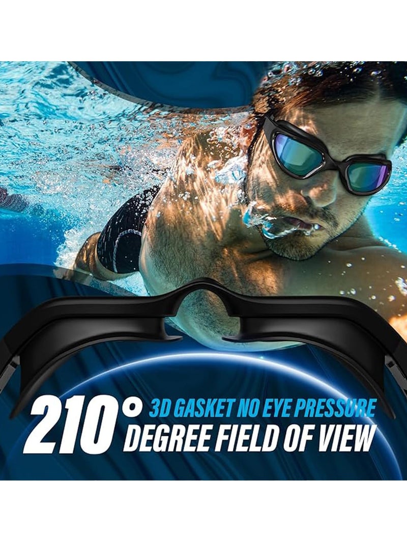 VUCATIN Swim Goggles Swim Cap Anti Fog Swimming Goggles with Clear Lens No Leak UV Protection with Earplugs (White) - Image 2