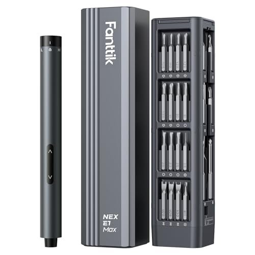 Fanttik E1 Max Electric Screwdriver, Mini Precision Screwdriver Set, 50 Magnetic Bits, Magnetic Storage, 5/32‘’Hex, Repair Tool Kit for Electronics Phone Camera Laptop Watch (Grey) - Image 1