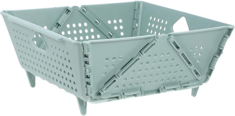 Collapsible Kitchen Basket and Food Strainer, Foldable Plastic Drainage Basket for Washing Fruits Vegetables and Pasta, Lightweight Portable Kitchen Colander for Travel and Home - Image 1