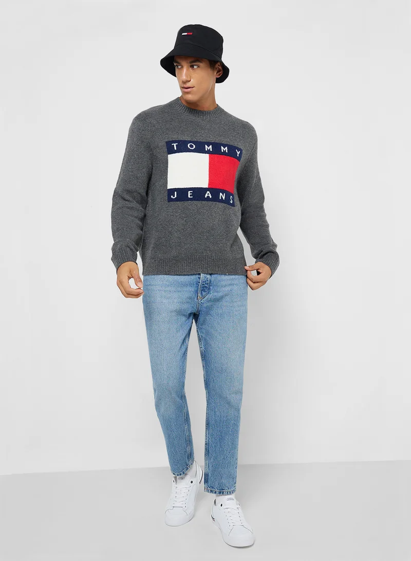TOMMY JEANS Logo Print Knitted Sweater