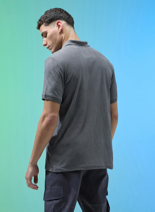 تكنوسبورت تيشيرت بياقة بولو وتفاصيل جاكار - Image 5