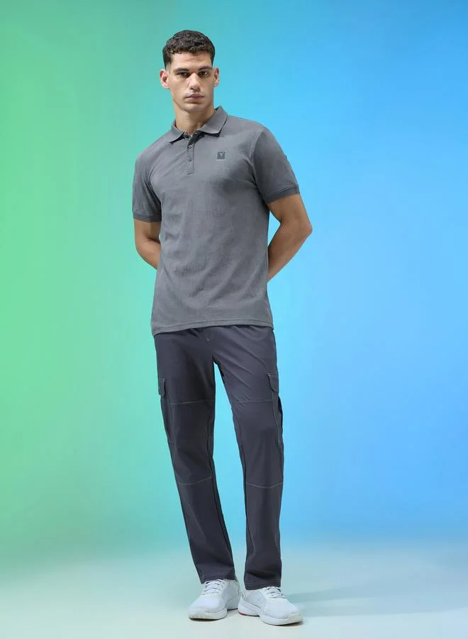 Technosport  Technosport Men Jacquard Slim Fit Polo for Men | Best Price UAE