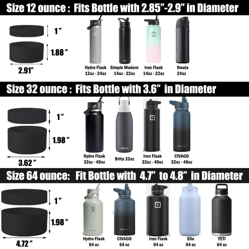 Greant Double Protective Water Bottle Boot compatible with Hydro Flask, Silicone Flex Boot compatible with Hydroflask Boot, Universal Anti-Slip Bottle Sleeve, 3 Sizes to Choose - Image 3