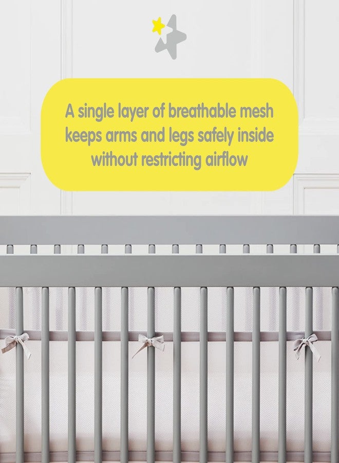 BreathableBaby Breathable Mesh Liner for Full-Size Cribs, Deluxe 4mm Mesh, White Mist (Size 4FS Covers 3 or 4 Sides) - Image 3