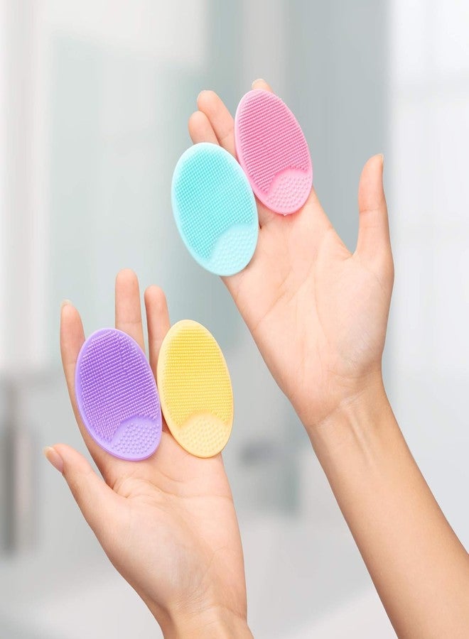 SIMESTICH Silicone Face Scrubber - Soft Facial Cleansing Brush Exfoliator for Face Wash, Blackhead Remover, Pore Cleaner & Cradle Cap Brush Gentle Exfoliating Pad for Deep Skin Cleaning & Acne Care (4 Pack) - Image 5