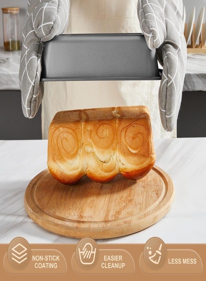 CAKE DECOR مجموعة تزيين الكيك، 6 قطع: صينية مافن، صينية خبز، صينية كيك دائرية 18 سم، صينية مربعة 20 سم، صينية كيك على شكل قلب، وقالب مادلين ذهبي، أدوات خبز من الفولاذ الكربوني غير لاصقة - Image 4
