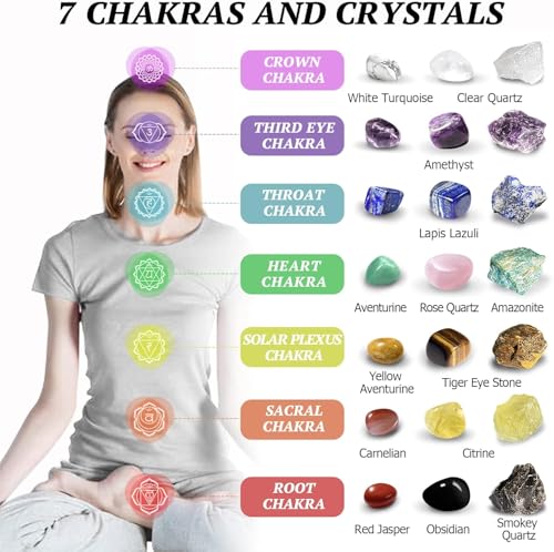 TATOODAA Healing Crystals Set, 28 Pcs Crystals and Healing Stones 7 Chakra Kits Obsidian Real Spiritual Protection Natural Reiki Energy Meditation Crystals for Beginners Wooden Box, Crystal Gifts for Women - Image 4