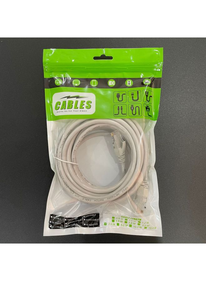 Super Class 6 Network Cable Gigabit Network Cable Routing Jumper Computer Finished Network Cable Indoor And Outdoor High-speed Broadband Line 15 Meters-Color:pure White-Line Length:30 Meters - Image 5