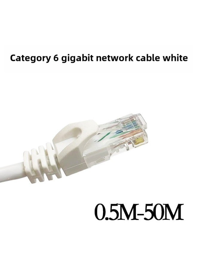 Super Class 6 Network Cable Gigabit Network Cable Routing Jumper Computer Finished Network Cable Indoor And Outdoor High-speed Broadband Line 15 Meters-Color:pure White-Line Length:30 Meters - Image 1