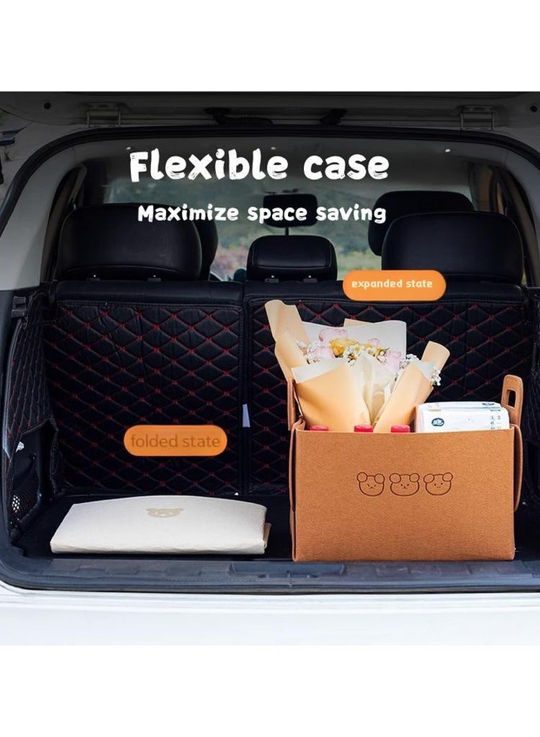 Foldable luggage storage bag with handle, durable, cute bear, eco-friendly material, brown, 21L, 36x25x23cm - Image 3