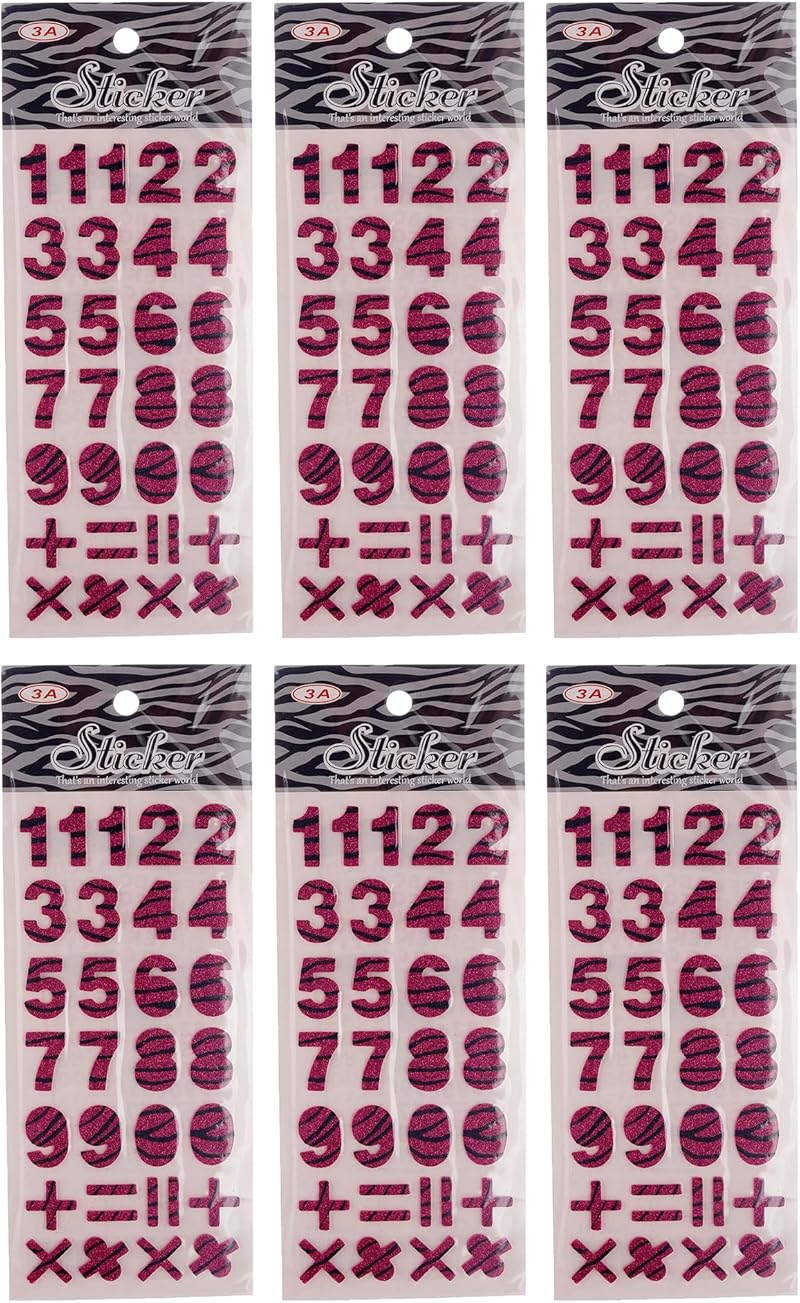 3A Educational English Numbers Foam Sticker Set Of 6 Pieces For Kids - Mauve 2440-11-2-3A-5088-Purple23