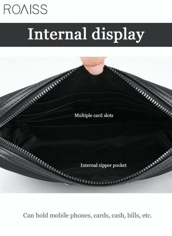 Casual Classic Clutch Bag Portable Large Capacity Lightweight Wallet Business Waterproof Oxford Canvas Zipper Card Holder with Wrist Strap for Men Travel Black - pzsku/ZE7B791612E94ED0BE89BZ/45/_/1670827039/9f66acc4-4c15-40d7-a041-0d279c16e9e4