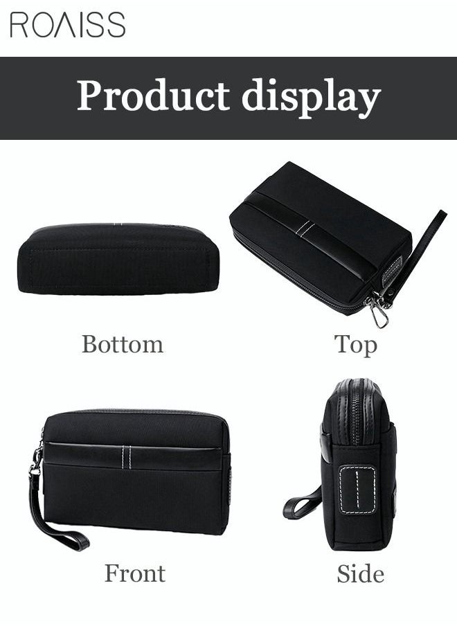 Casual Classic Clutch Bag Portable Large Capacity Lightweight Wallet Business Waterproof Oxford Canvas Zipper Card Holder with Wrist Strap for Men Travel Black - pzsku/ZE7B791612E94ED0BE89BZ/45/_/1670827039/c3322124-8fd4-47e9-98a9-26c5f6e3f88d