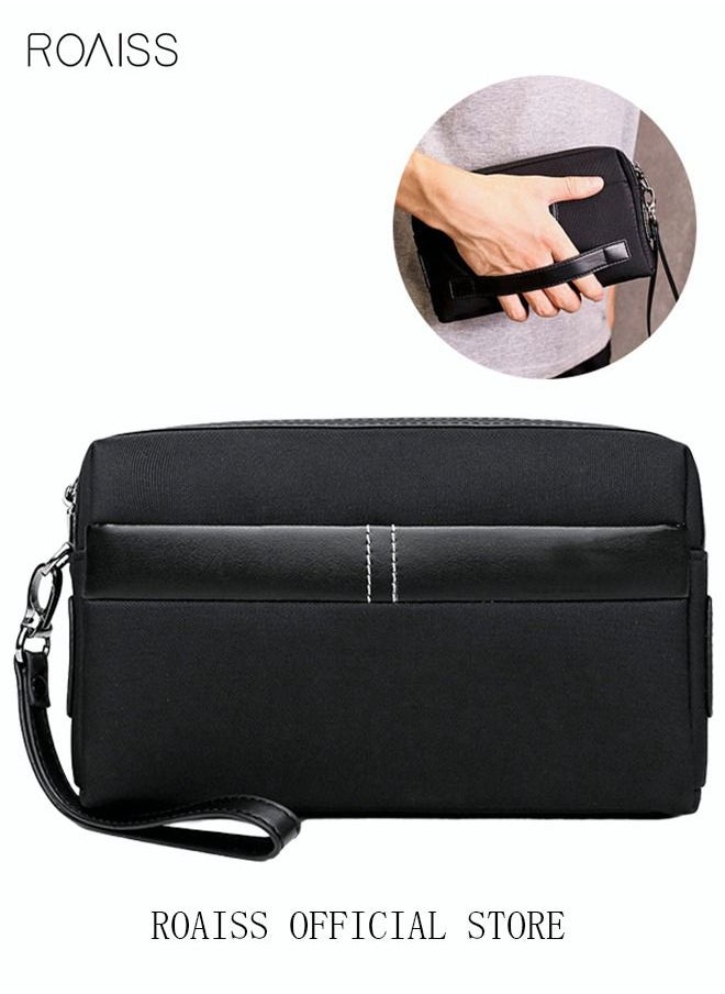 Casual Classic Clutch Bag Portable Large Capacity Lightweight Wallet Business Waterproof Oxford Canvas Zipper Card Holder with Wrist Strap for Men Travel Black - pzsku/ZE7B791612E94ED0BE89BZ/45/_/1670827039/ff187612-290b-4add-9014-1fe41118852f