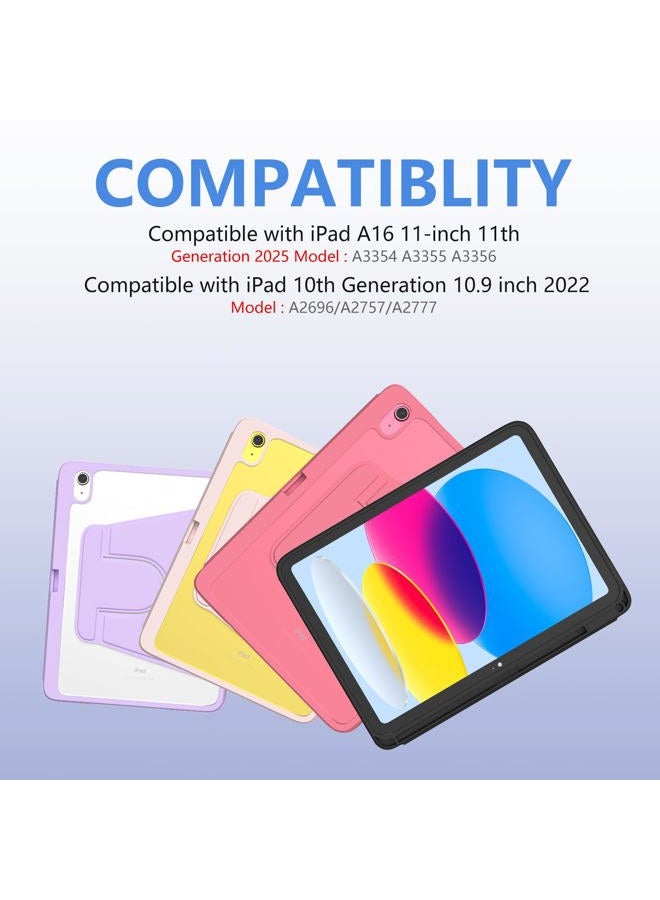 MMK for iPad 11th 10th Generation with Keyboard,iPad A16 Case with Keyboard, 7 Colors Backlit Wireless Removable, 360 Degree Rotating ipad A16 Case with Pencil Stand -Black - Image 2